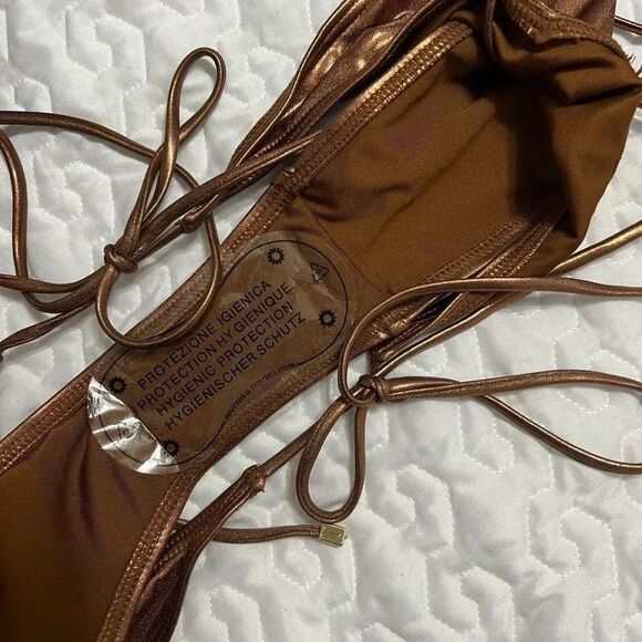 Fashion nova large high waisted dark gold two piece bikini nwt swim - Picture 3 of 8